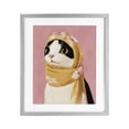 thumbnail image 1 of Stupell Industries Art Deco Cat Babushka in Yellow Scarf Gray Framed Print Under Glass, 17 x 21, by The Prints Vibe, 1 of 8