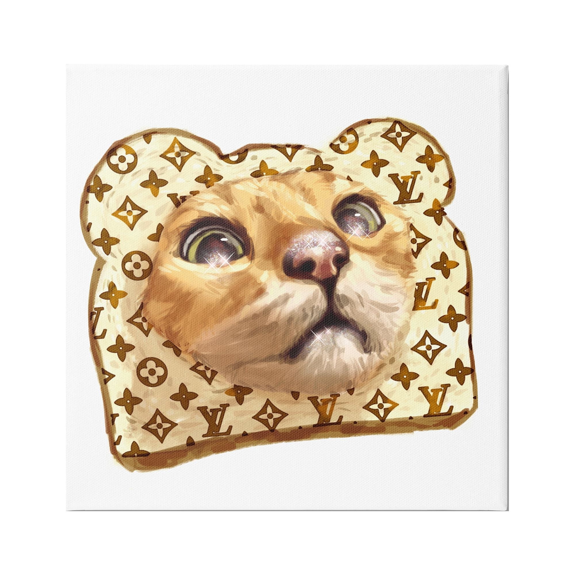 Stupell Industries Cat Face Bread Toast Glam Fashion Motif Pattern Graphic Art Gallery Wrapped Canvas Print Wall Art, Design by Ziwei Li