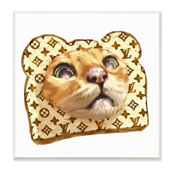 Stupell Industries Cat Face Bread Toast Glam Fashion Motif Pattern Graphic Art Unframed Art Print Wall Art, Design by Ziwei Li