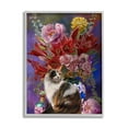 thumbnail image 1 of Stupell Industries Cat & Flower Chinoiserie Botanical & Floral Painting Gray Framed Art Print Wall Art, 11 x 14, 1 of 9