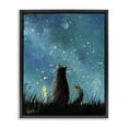 thumbnail image 1 of Stupell Industries Cat Gazing at Stars Astrology & Stars Painting Black Floater Framed Canvas Art Print Wall Art, 25 x 31, 1 of 2