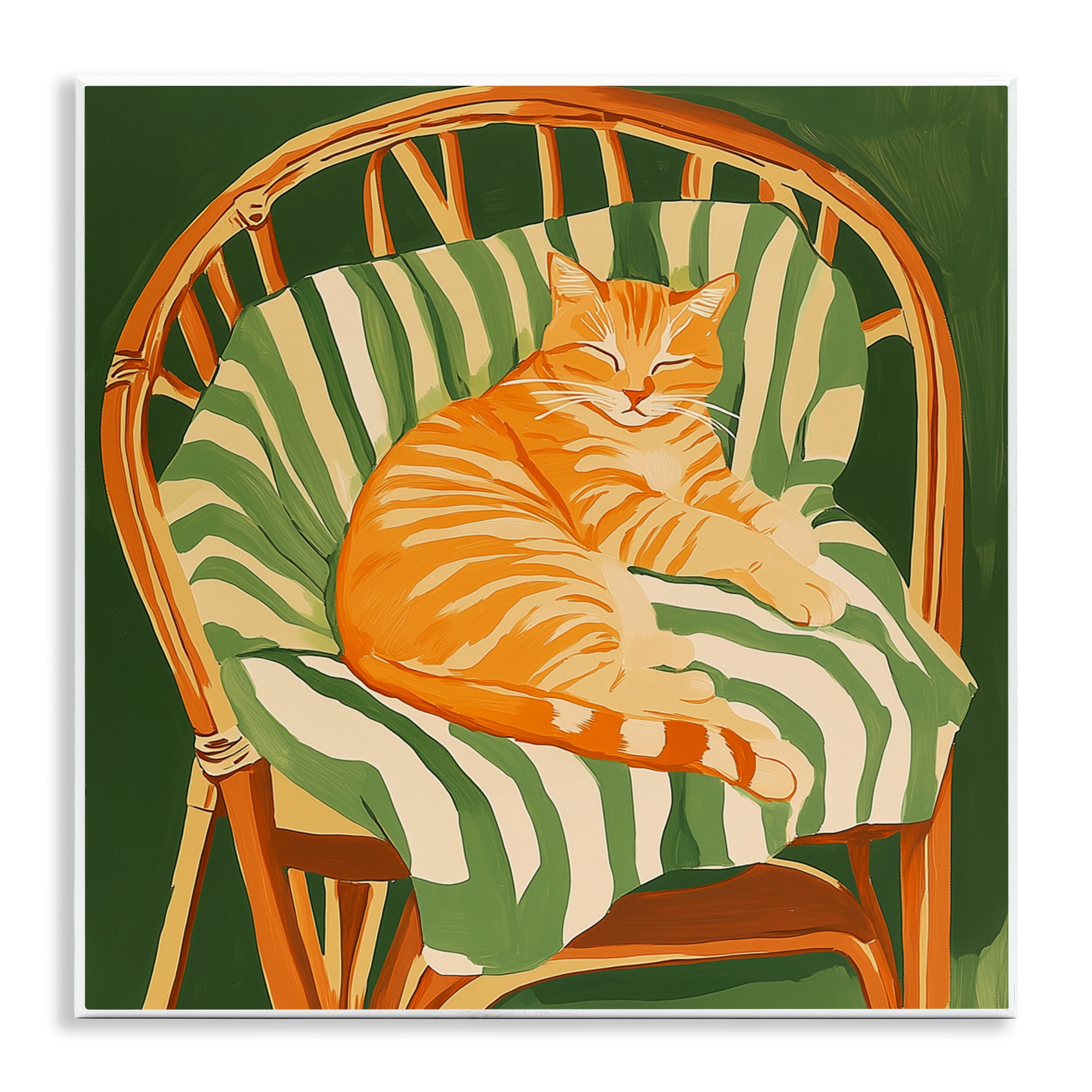 Stupell Industries Cat In Rattan Chair Wall Plaque Art, design by Walker Noble