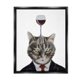 thumbnail image 1 of Stupell Industries Cat In Suit Wine Glass Animals & Insects Painting Black Floater Framed Art Print Wall Art, 1 of 6