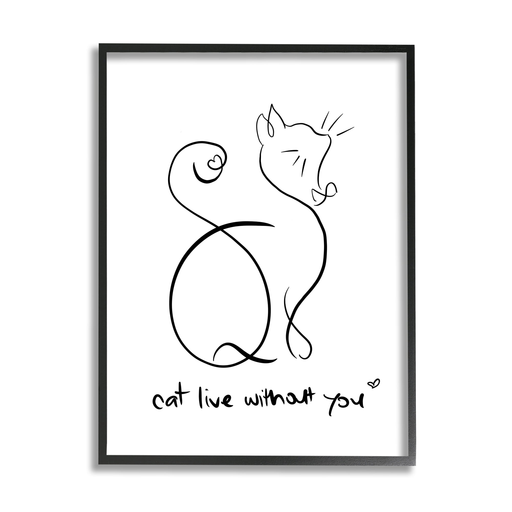 Stupell Industries Cat Live Without You Phrase Feline Pet Pun, 16 x 20, Design by Anna Quach