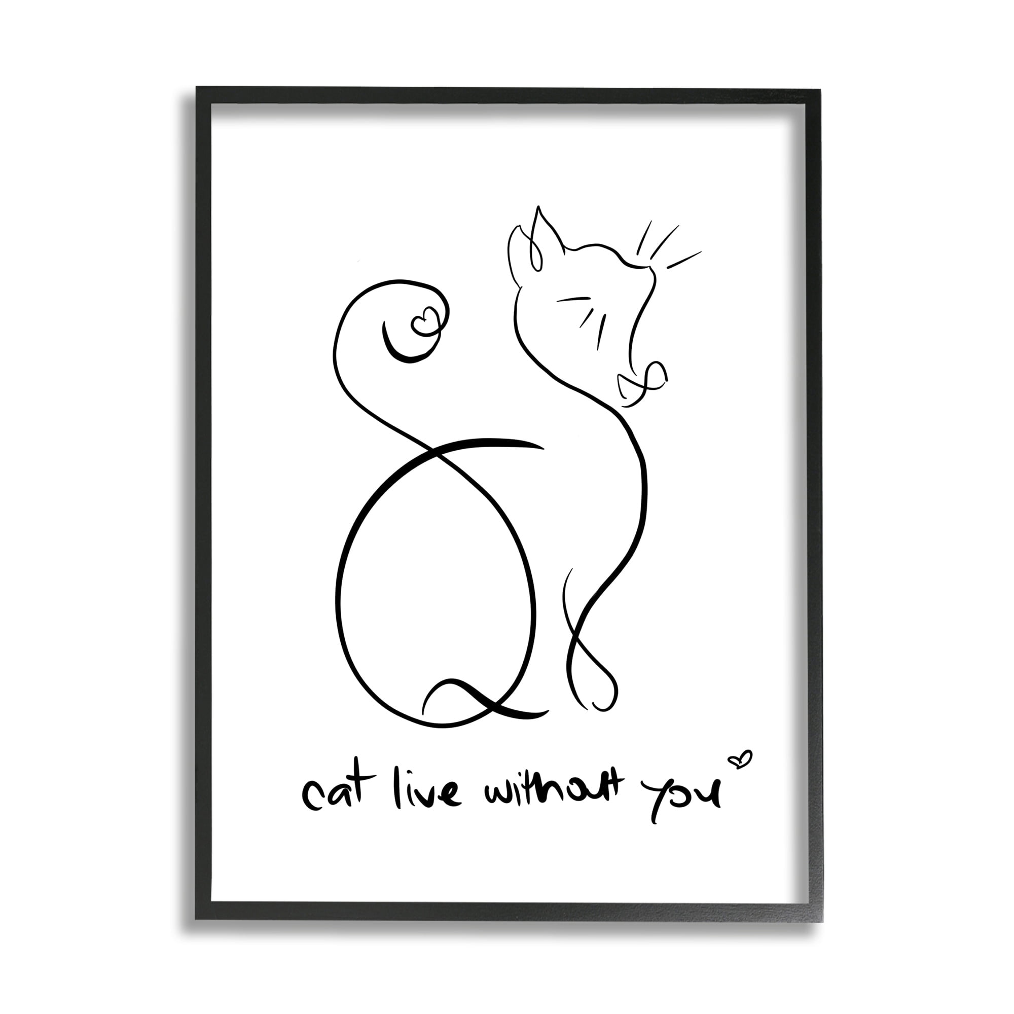 Stupell Industries Cat Live Without You Phrase Feline Pet Pun, 24 x 30, Design by Anna Quach