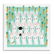 Stupell Industries Cat Mixed with Bunnies Animals Painting Unframed Art Print Wall Art, 12 x 12