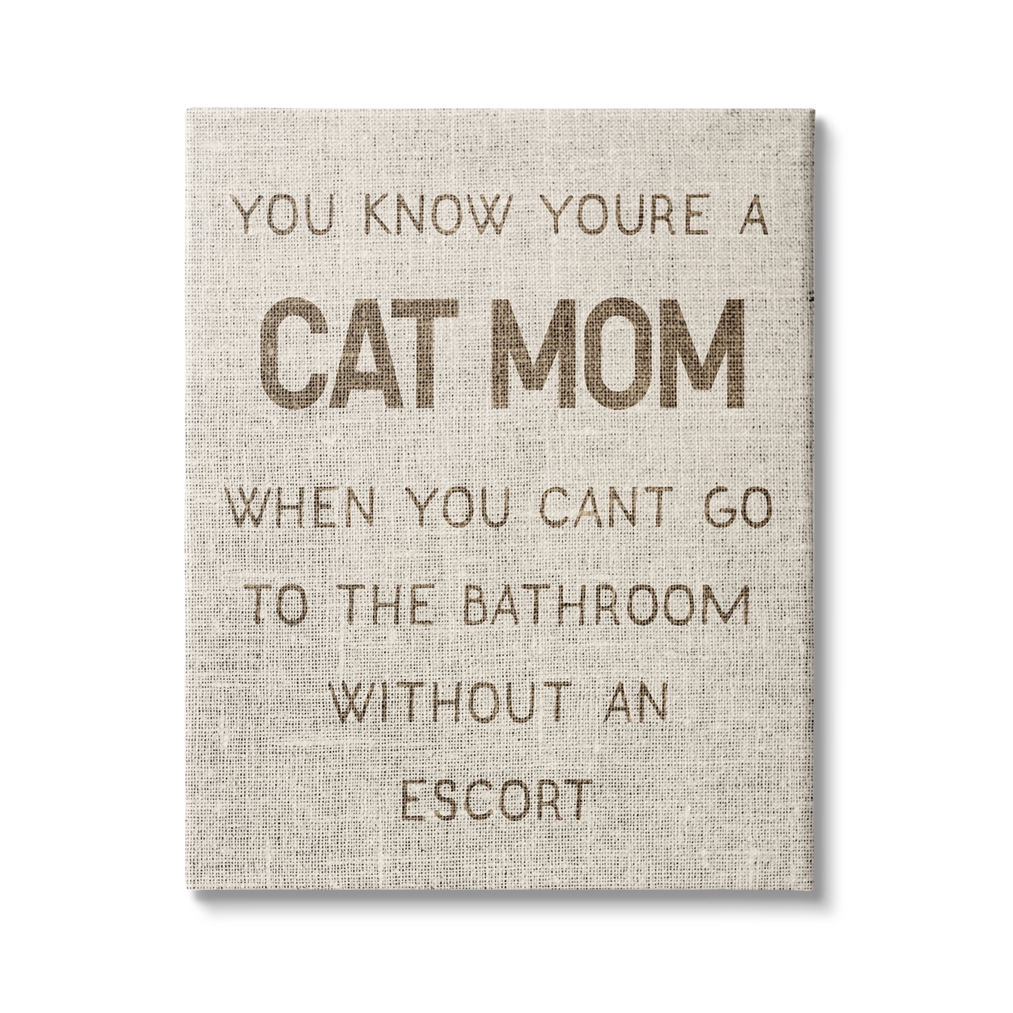 Stupell Industries Cat Mom Bathroom Without Escort Funny Phrase Rustic, 24 x 30, Design by Daphne Polselli