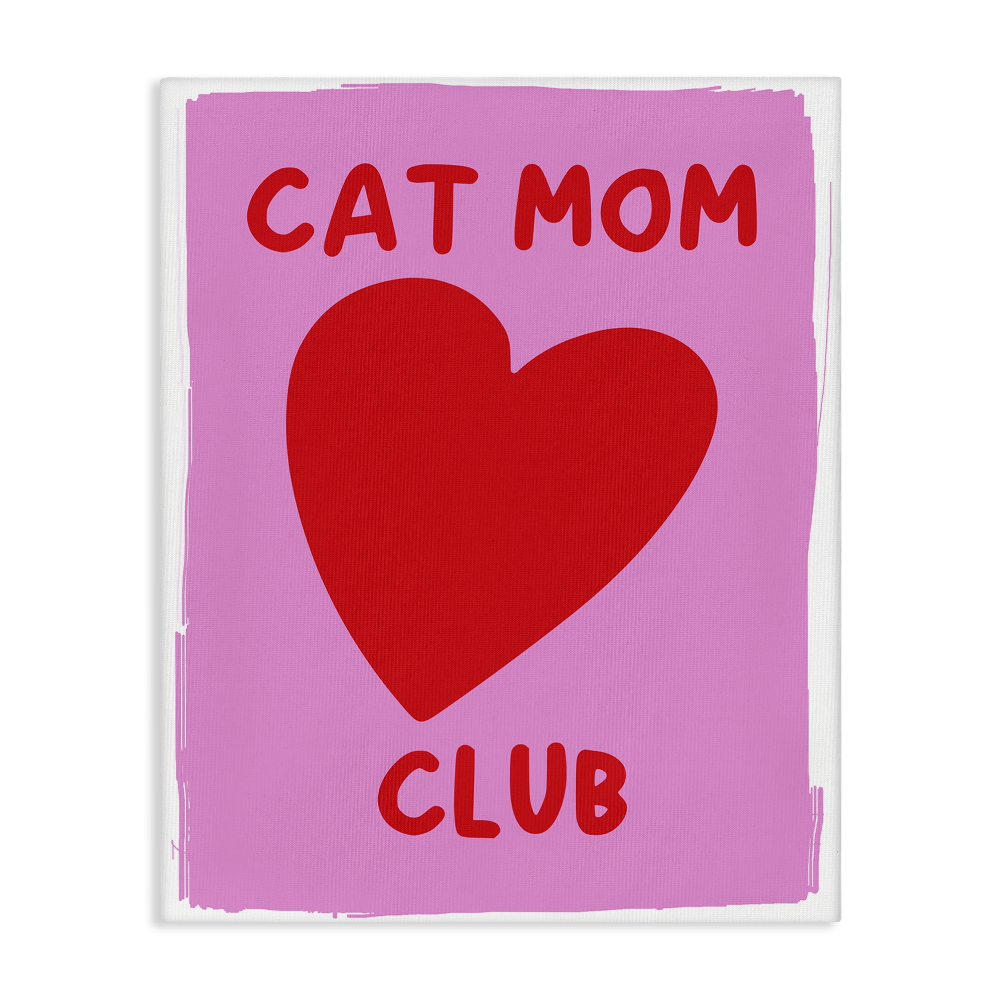 Stupell Industries Cat Mom Club Heart Text & Numbers Painting Wrapped Canvas Art Print Wall Art, 24 x 30