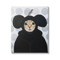Stupell Industries Cat & Mouse Funny Animals Animals & Insects Painting Gallery Wrapped Canvas Print Wall Art