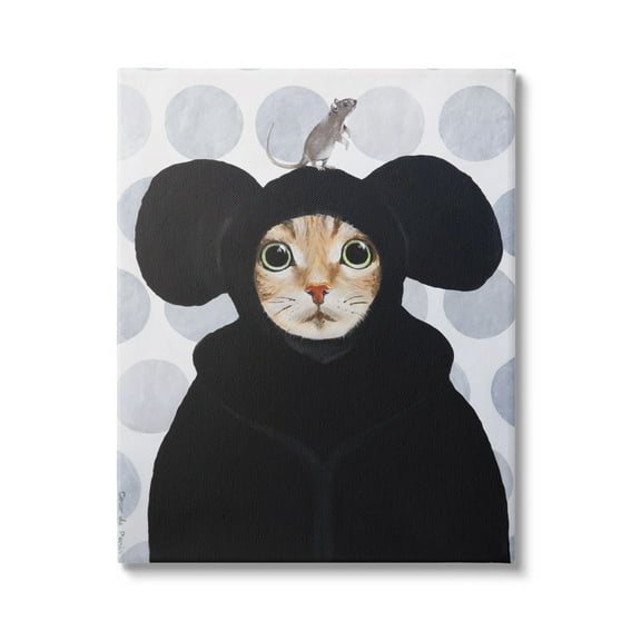 Stupell Industries Cat & Mouse Funny Animals Animals & Insects Painting Gallery Wrapped Canvas Print Wall Art
