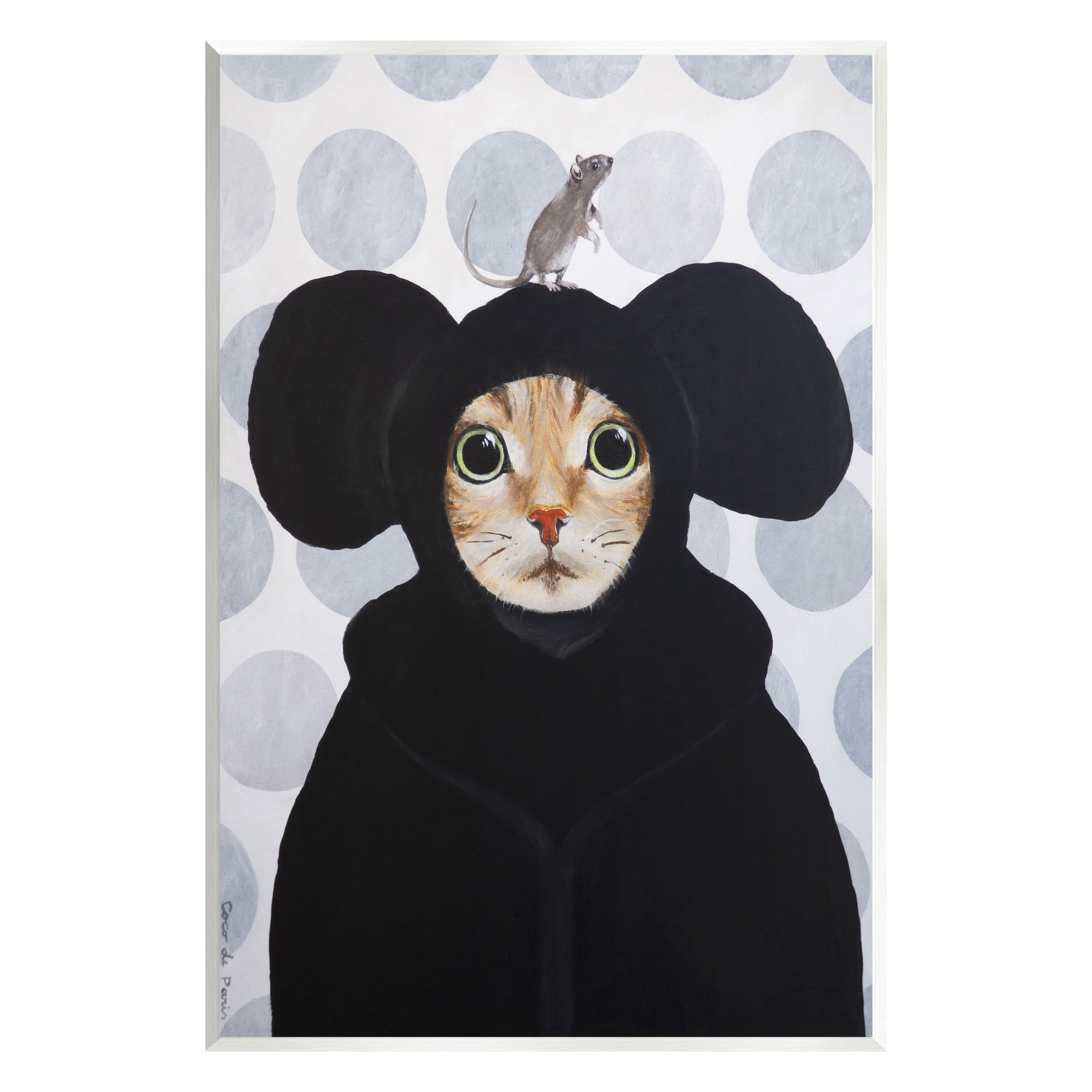 Stupell Industries Cat & Mouse Funny Animals Animals & Insects Painting Unframed Art Print Wall Art