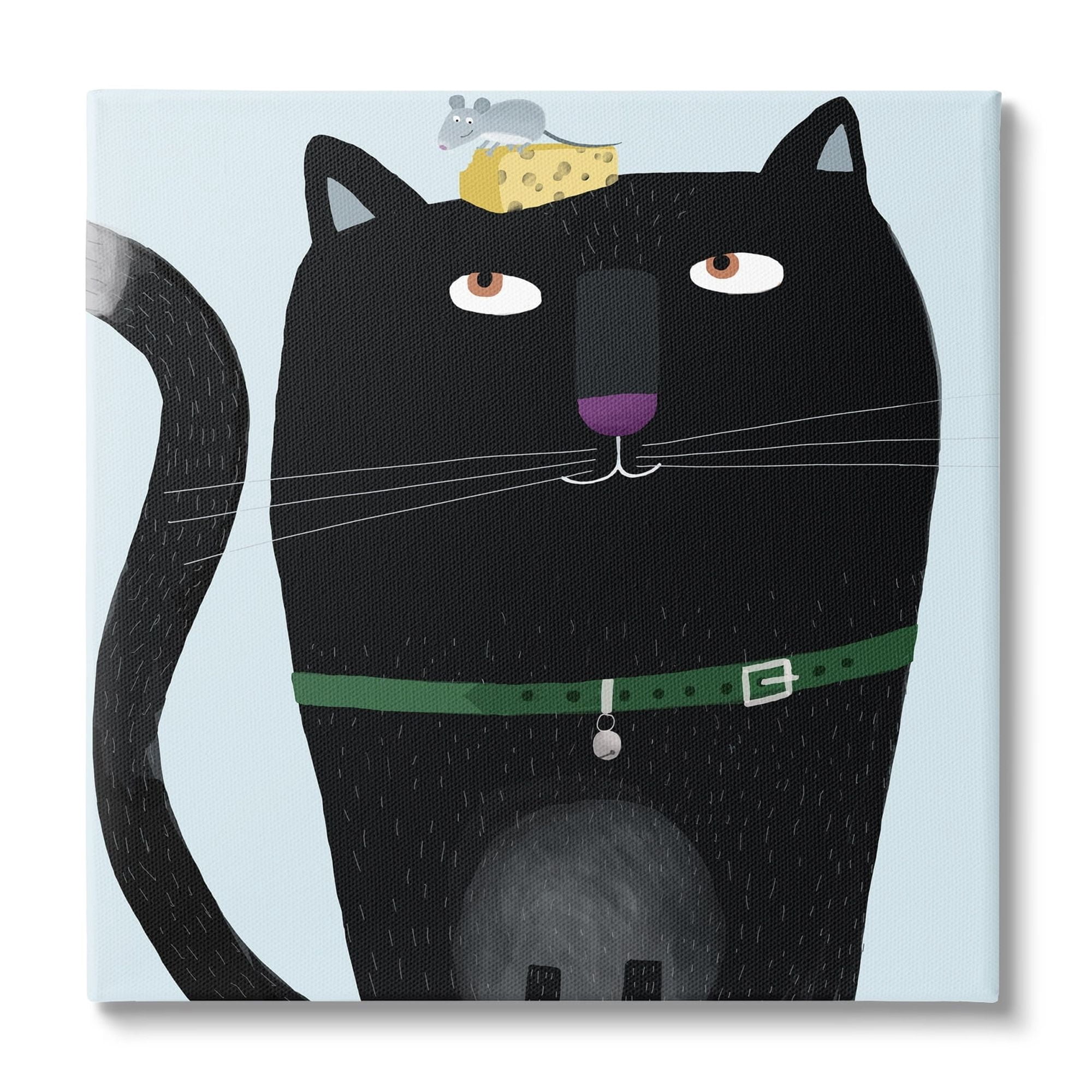 Stupell Industries Cat & Mouse Pet Friends Animals & Insects Painting Gallery Wrapped Canvas Print Wall Art