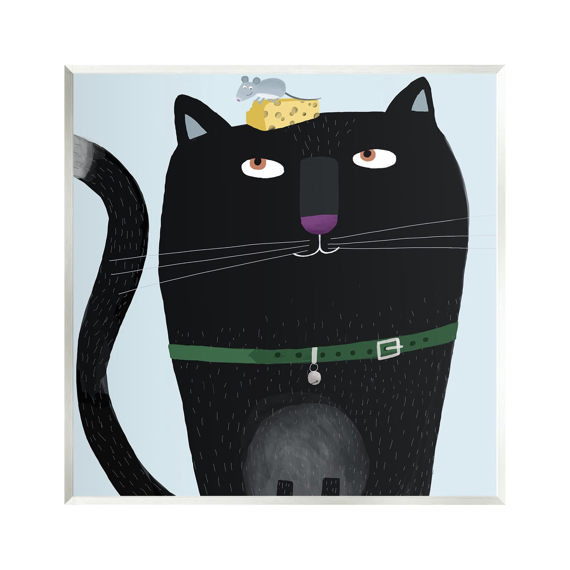 Stupell Industries Cat & Mouse Pet Friends Animals & Insects Painting Unframed Art Print Wall Art