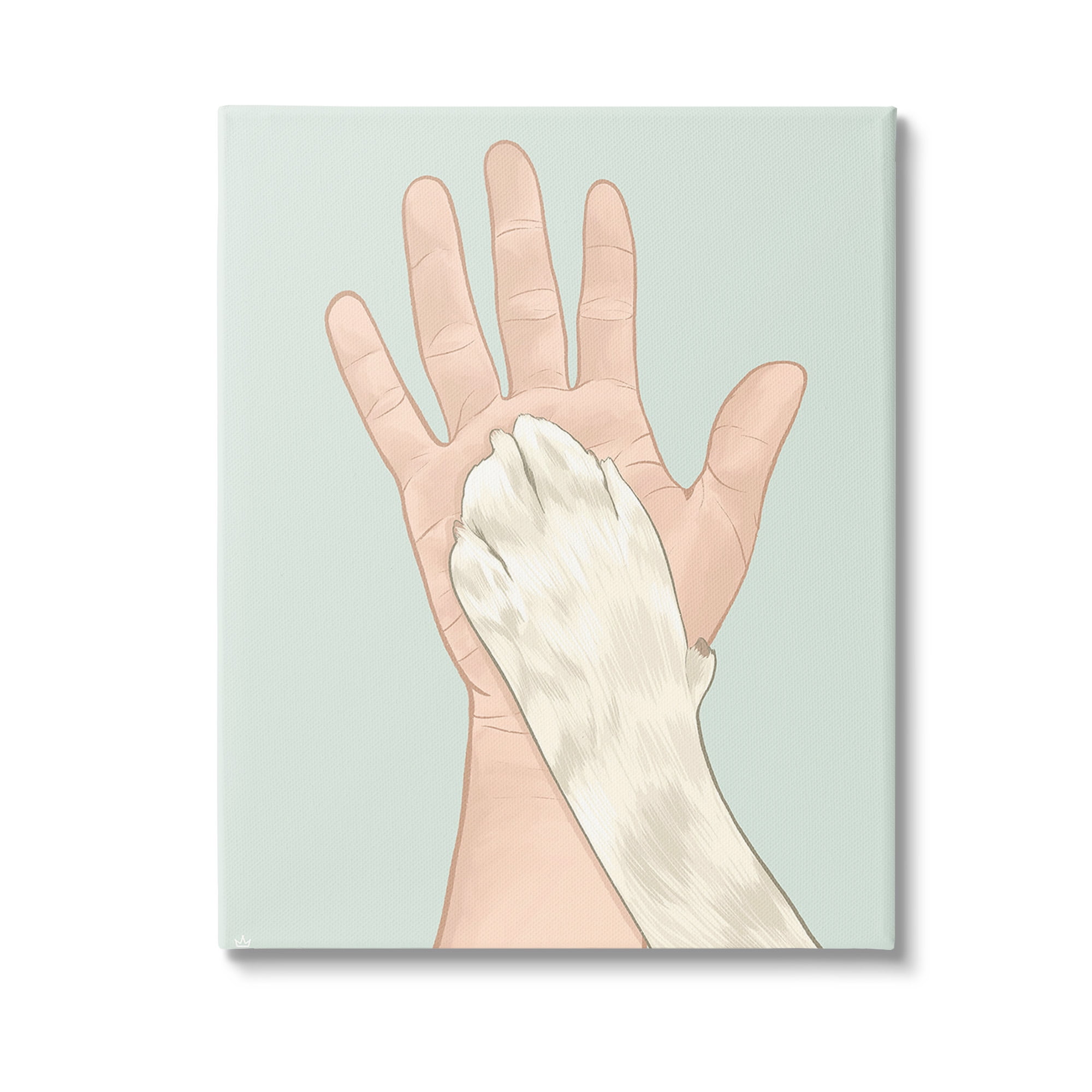 Stupell Industries Cat Paw High Five Animals & Insects Painting Gallery Wrapped Canvas Art Print Wall Art, 16 x 20