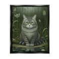 thumbnail image 1 of Stupell Industries Cat & Pond Lilies Animals & Insects Painting Black Floater Framed Art Print Wall Art, 25 x 31, 1 of 10