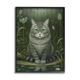 thumbnail image 1 of Stupell Industries Cat & Pond Lilies Animals & Insects Painting Black Framed Art Print Wall Art, 16 x 20, 1 of 9