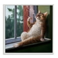thumbnail image 1 of Stupell Industries Cat Smoking Lounging in Window Animals & Insects Painting White Framed Art Print Wall Art, 12 x 12, 1 of 9