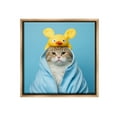 thumbnail image 1 of Stupell Industries Cat in Cozy Bathrobe Animals & Insects Painting Brown Floater Framed Canvas Art Print Wall Art, 25 x 25, 1 of 10