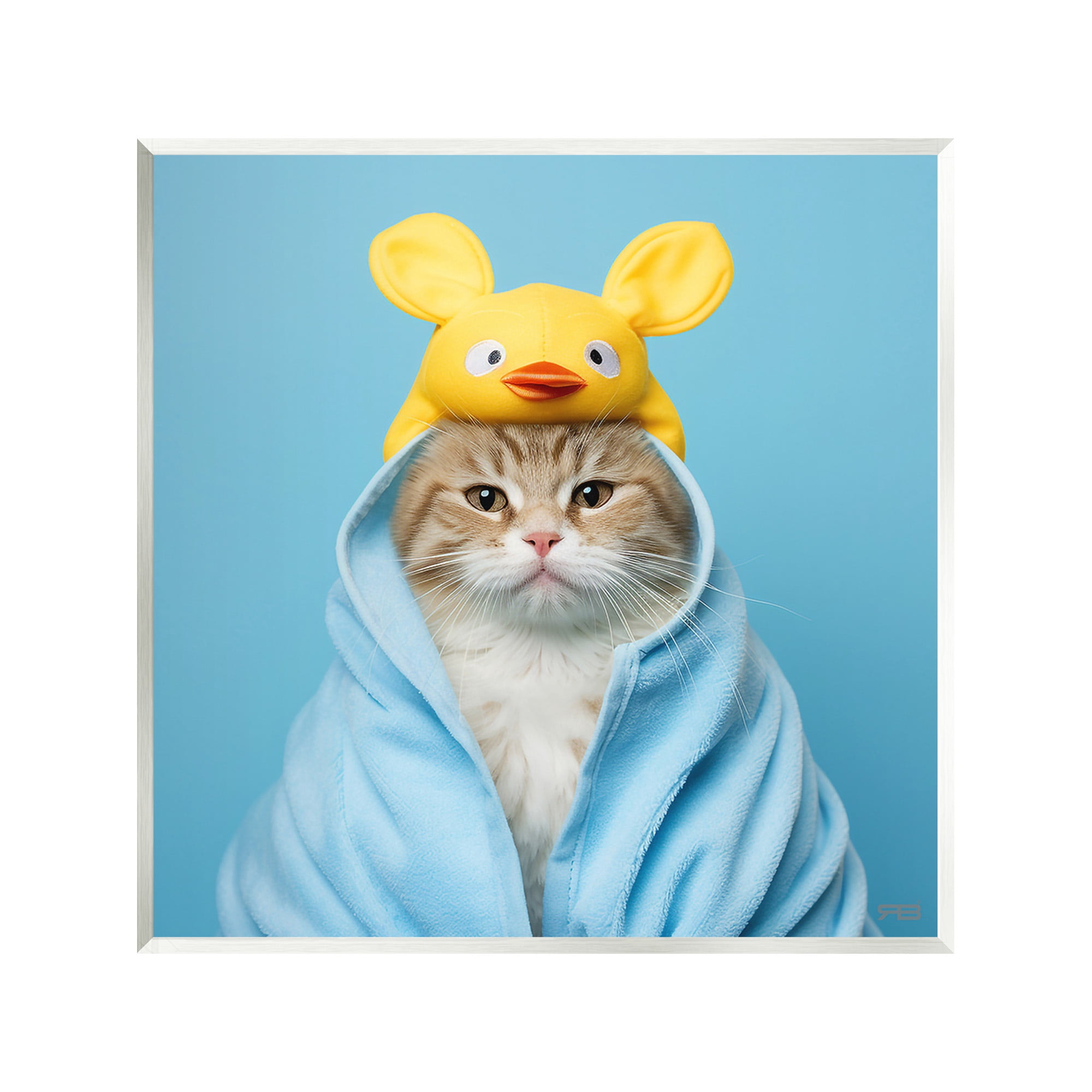 Stupell Industries Cat in Cozy Bathrobe Animals & Insects Painting Unframed Art Print Wall Art, 12 x 12