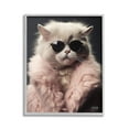 thumbnail image 1 of Stupell Industries Cat in Fur Jacket Animals & Insects Painting Gray Framed Art Print Wall Art, 16 x 20, 1 of 9