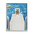 thumbnail image 1 of Stupell Industries Cat on Diving Board Animals & Insects Painting Gray Framed Art Print Wall Art, 16 x 20, 1 of 8