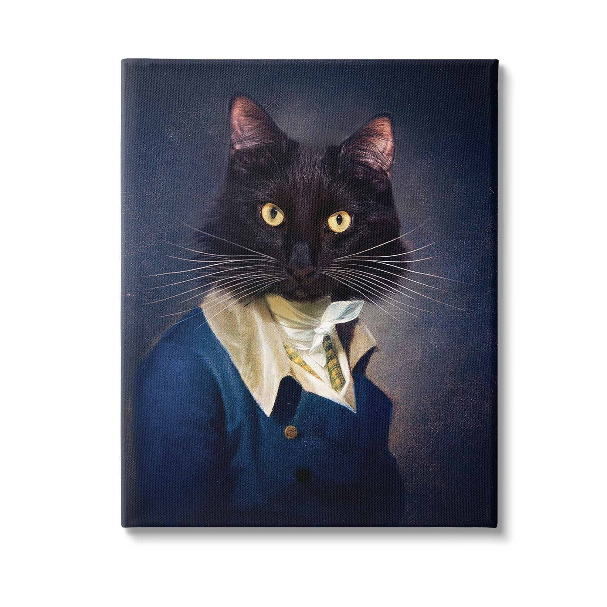 Stupell Industries Cat with Colonial Fashion Animals & Insects Painting Gallery Wrapped Canvas Art Print Wall Art, 24 x 30