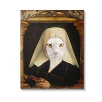 Stupell Industries Cat with Ornate Arch Animals & Insects Painting Gallery Wrapped Canvas Art Print Wall Art, 16 x 20