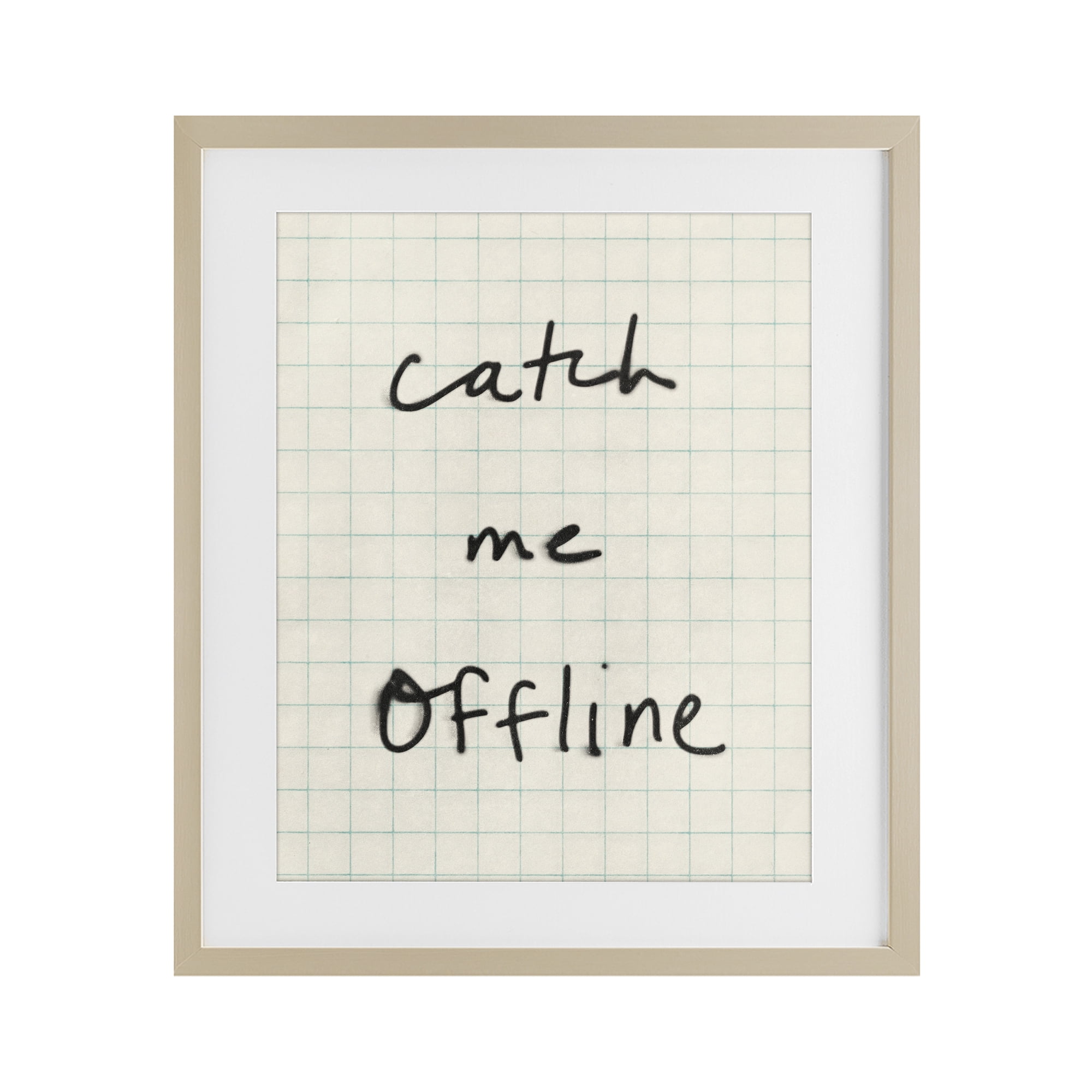 Stupell Industries Catch Me Offline Scrawl Birch Framed Print Under Glass, design by Victoria Barnes