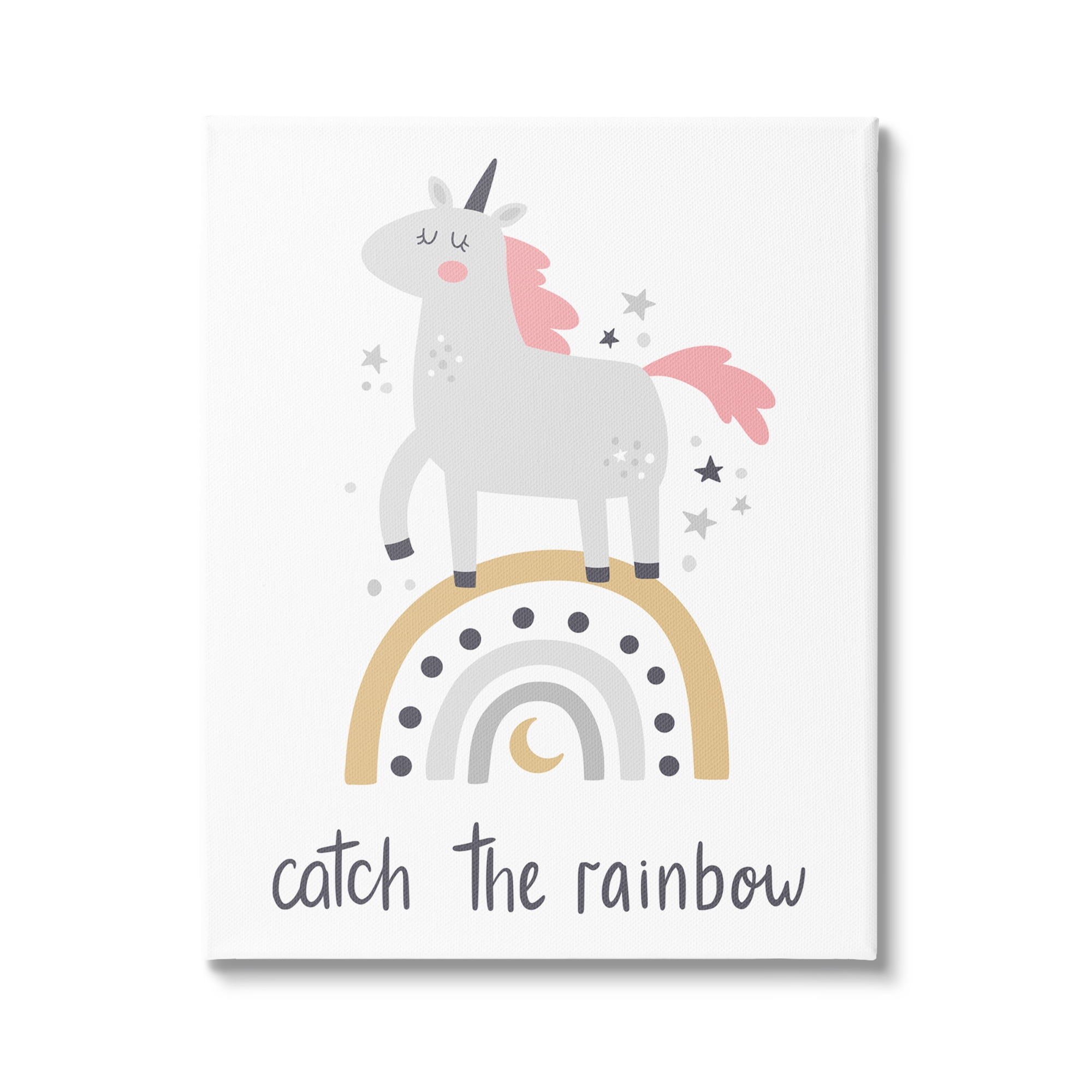 Stupell Industries Catch The Rainbow Unicorn Fairy Tales & Fantasy Painting Gallery Wrapped Canvas Print Wall Art, 36 x 48