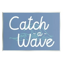 Stupell Industries Catch a Wave on Blue Landscape Painting Unframed Art Print Wall Art, 15 x 10