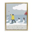 thumbnail image 1 of Stupell Industries Tropical Catching Ball on Beach Gold Floating Frame Canvas Art, 25 x 31, by Betty Boynes, 1 of 8