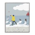 thumbnail image 1 of Stupell Industries Tropical Catching Ball on Beach Gray Framed Giclee Art, 24 x 30, by Betty Boynes, 1 of 8
