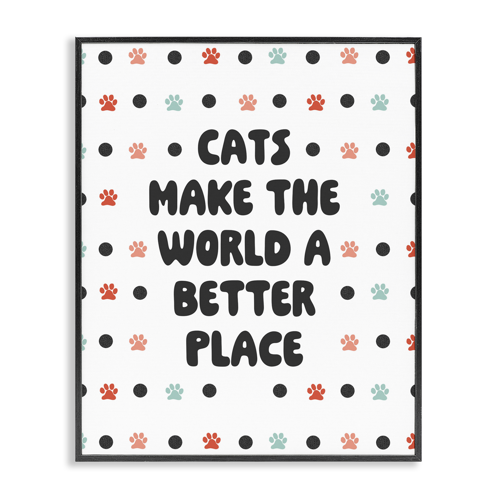Stupell Industries Cats Make World Better Animals & Insects Painting Black Framed Art Print Wall Art, 24 x 30