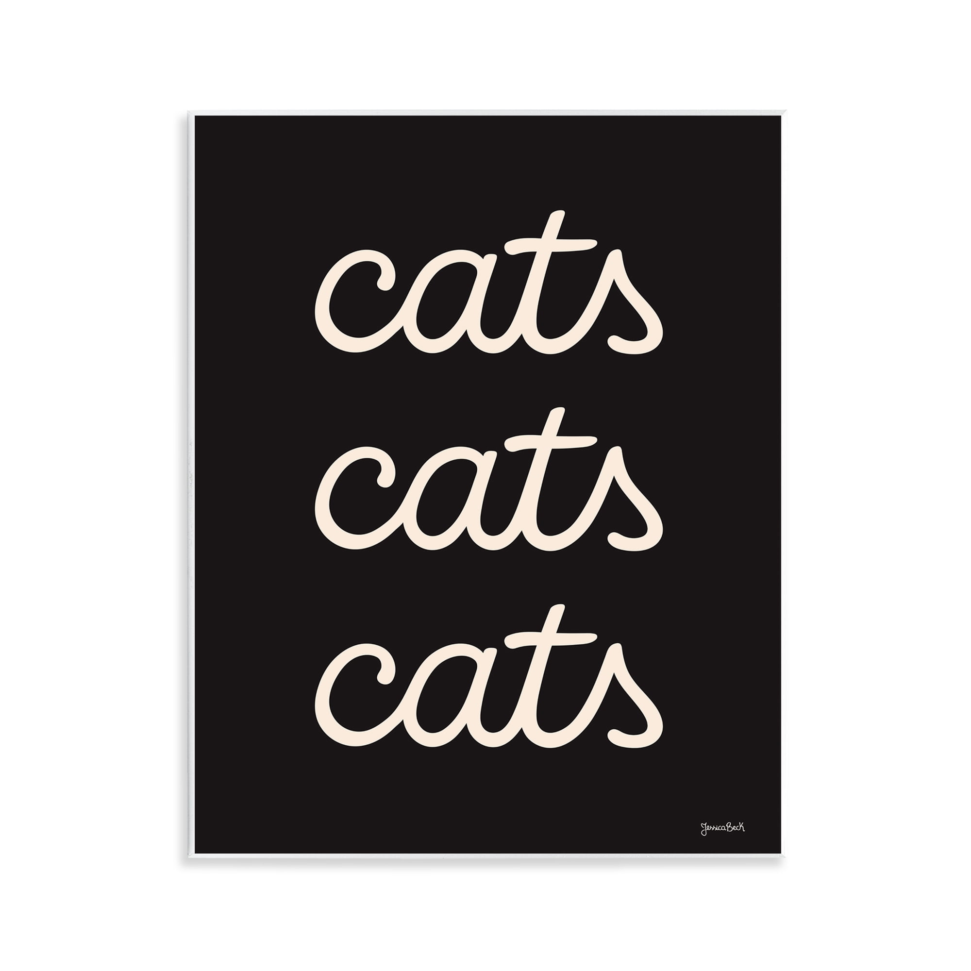 Stupell Industries Cats Repeating Typography Animals Painting Unframed Art Print Wall Art, 11 x 14