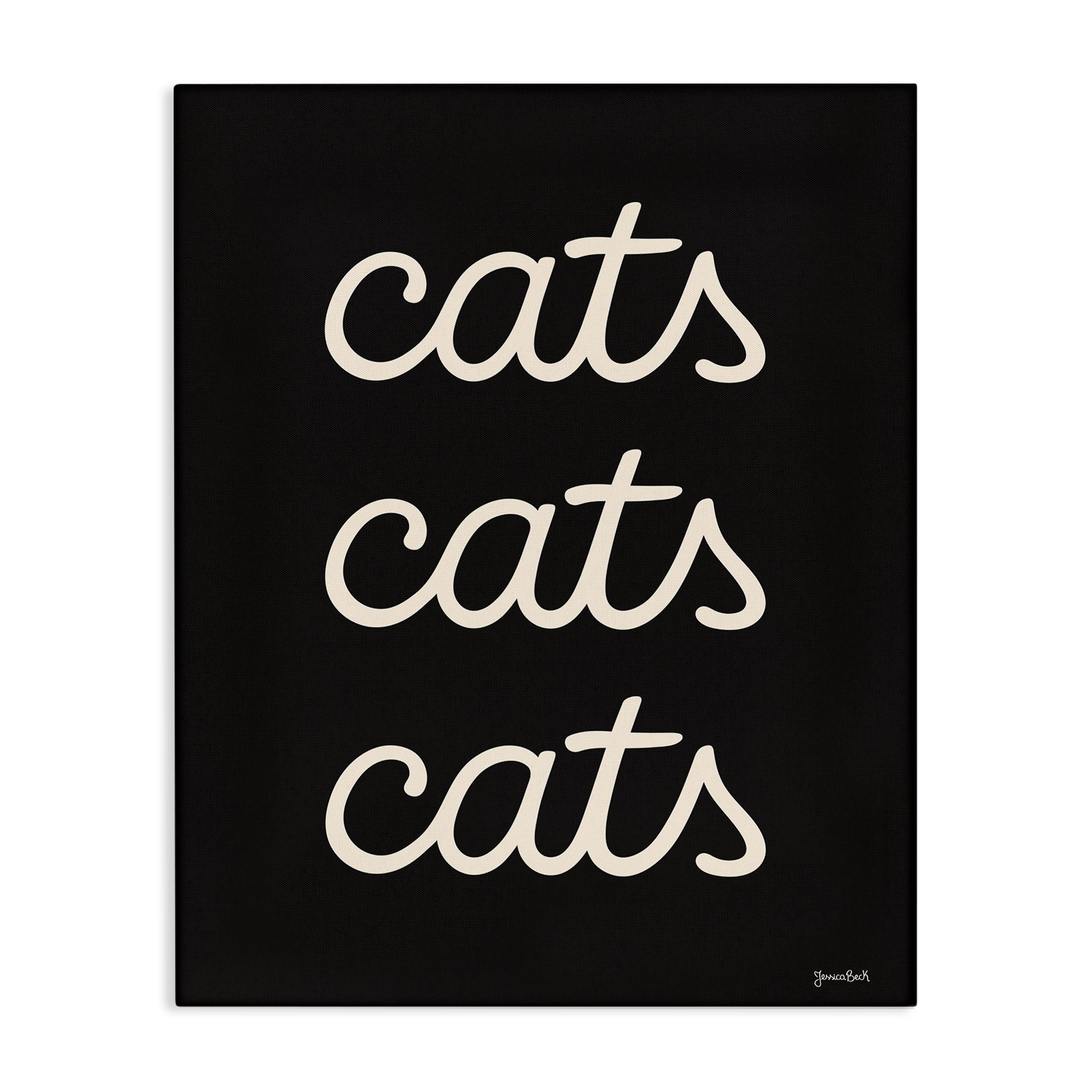 Stupell Industries Cats Repeating Typography Animals Painting Wrapped Canvas Art Print Wall Art, 24 x 30