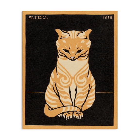 Stupell Industries Cats Vintage Poster Canvas Wall Art design by Julie de Graag, 40 x 30