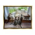 thumbnail image 1 of Stupell Industries Cats Watching Bird at Window Animals & Insects Photography Gold Floater Framed Canvas Art Print Wall Art, 31 x 25, 1 of 10