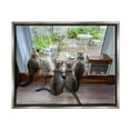 thumbnail image 1 of Stupell Industries Cats Watching Bird at Window Animals & Insects Photography Gray Floater Framed Canvas Art Print Wall Art, 21 x 17, 1 of 10