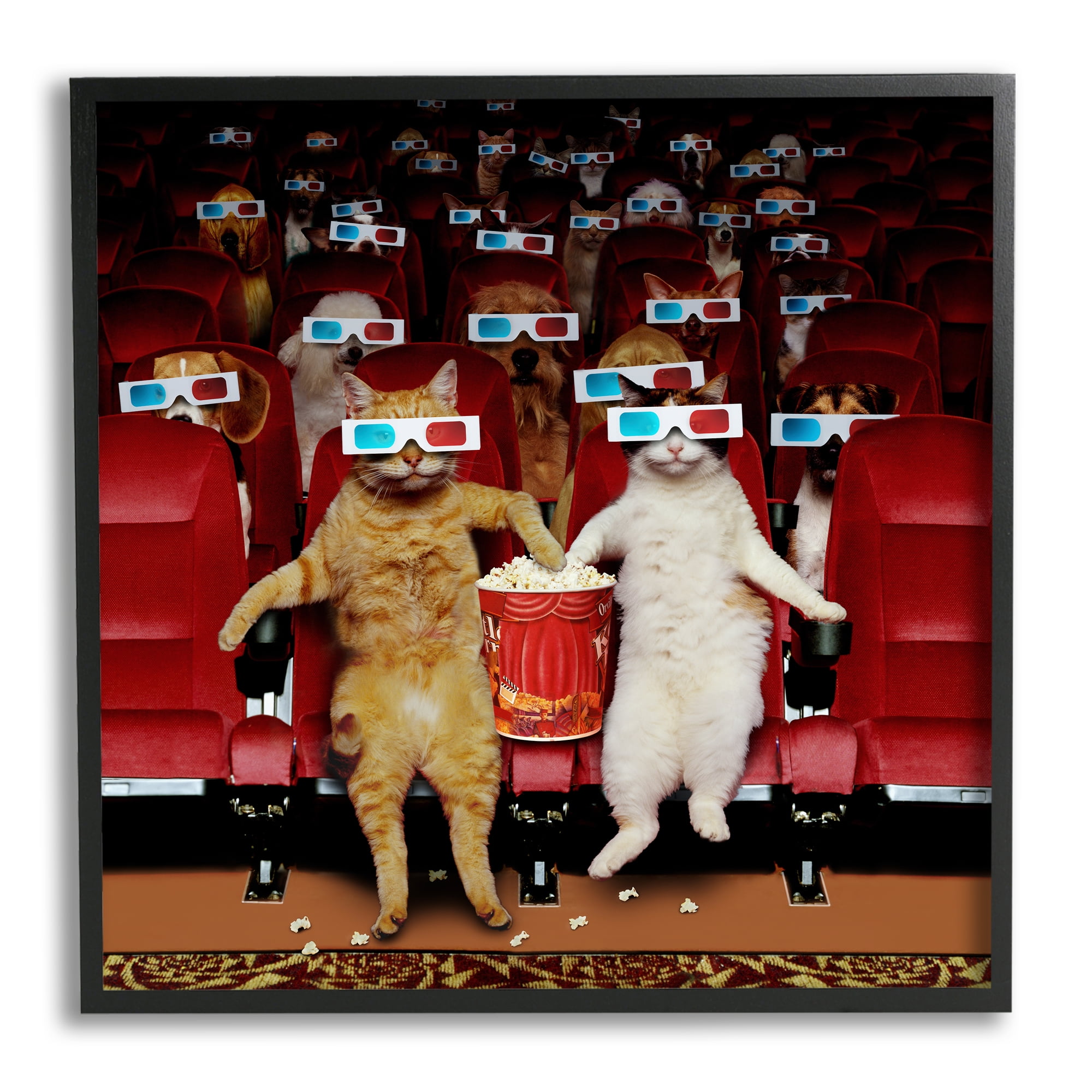 Stupell Industries Cats at 3D Movie Theater Animals & Insects Painting  Black Framed Art Print Wall Art, 24 x 24 - Walmart.com