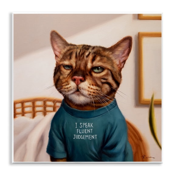 Stupell Industries Cattitude Speak Fluent Judgement Wall Plaque Art, design by Lucia Heffernan