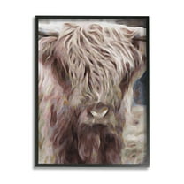 Stupell Industries Cattle Abstract Portrait Animals & Insects Painting Black Framed Art Print Wall Art, 11 x 14