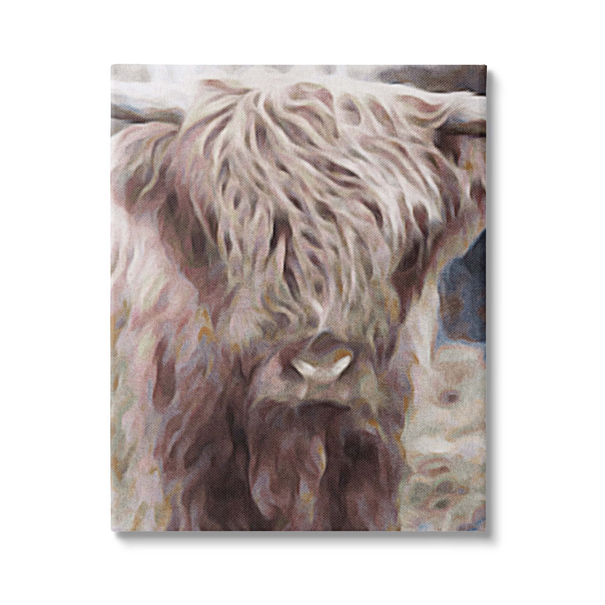 Stupell Industries Cattle Abstract Portrait Animals & Insects Painting Gallery Wrapped Canvas Art Print Wall Art, 30 x 40