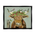 thumbnail image 1 of Stupell Industries Cattle & Birds Holiday Holly Holiday Painting Black Floater Framed Art Print Wall Art, 1 of 6