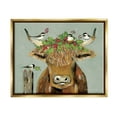 thumbnail image 1 of Stupell Industries Cattle & Birds Holiday Holly Holiday Painting Gold Floater Framed Art Print Wall Art, 1 of 6