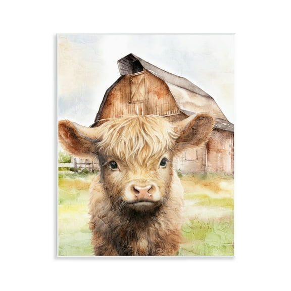 Stupell Industries Cattle Little at Farm Animals Painting Unframed Art Print Wall Art, 11 x 14