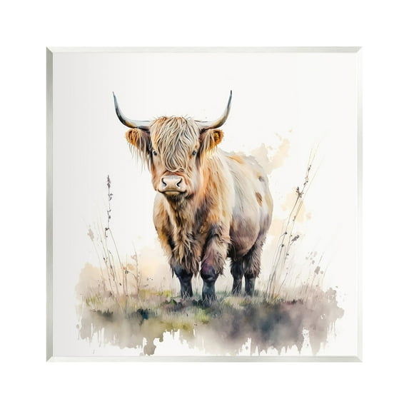 Stupell Industries Cattle & Modern Sprouts Animals & Insects Painting Unframed Art Print Wall Art, 12 x 12