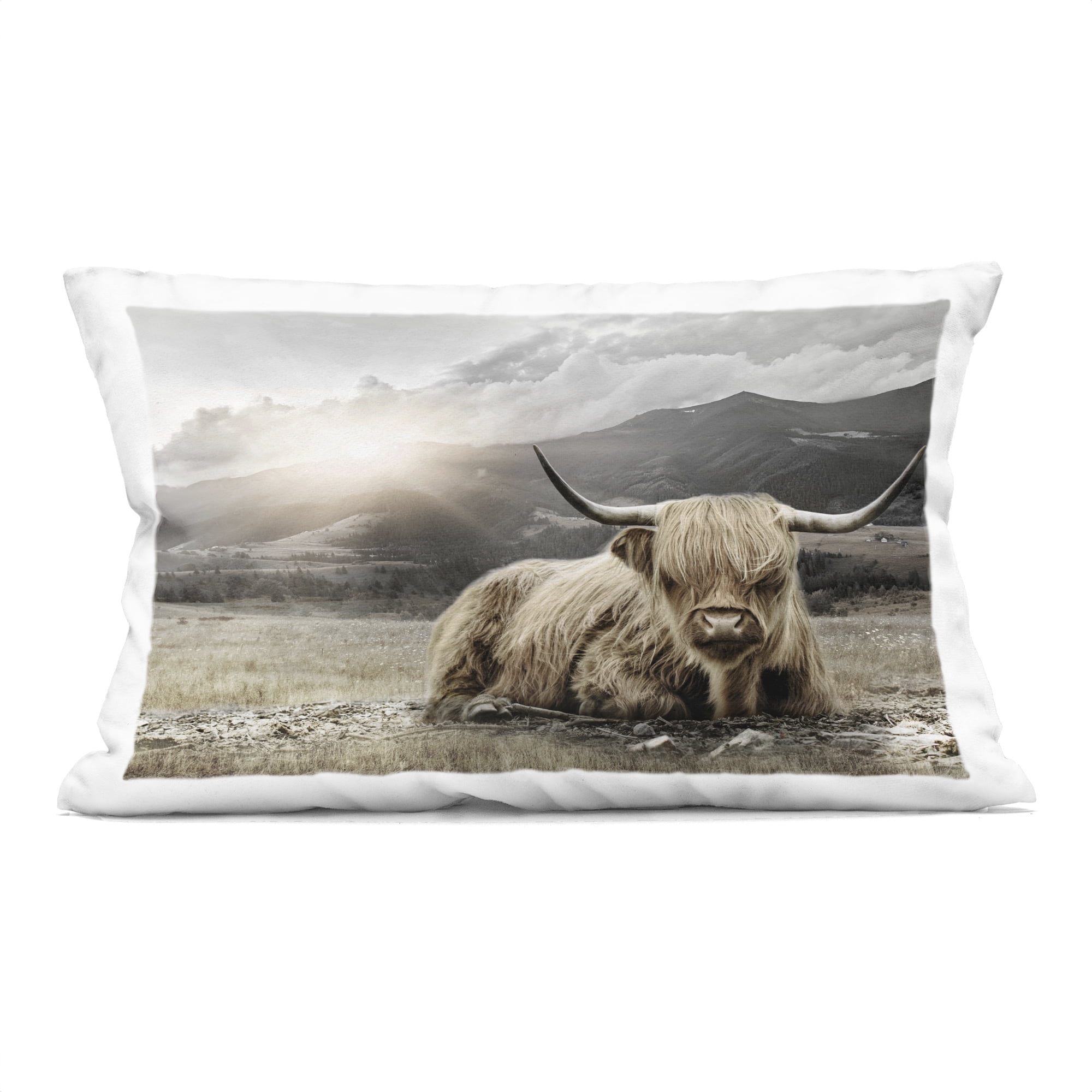 Stupell Industries Cattle Resting in Morning Sun Decorative Printed Throw Pillow, design by CAD Designs, 14 x 7 x 20