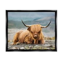 Stupell Industries Cattle Resting in Nature Animals & Insects Photography Black Floater Framed Canvas Art Print Wall Art, 21 x 17