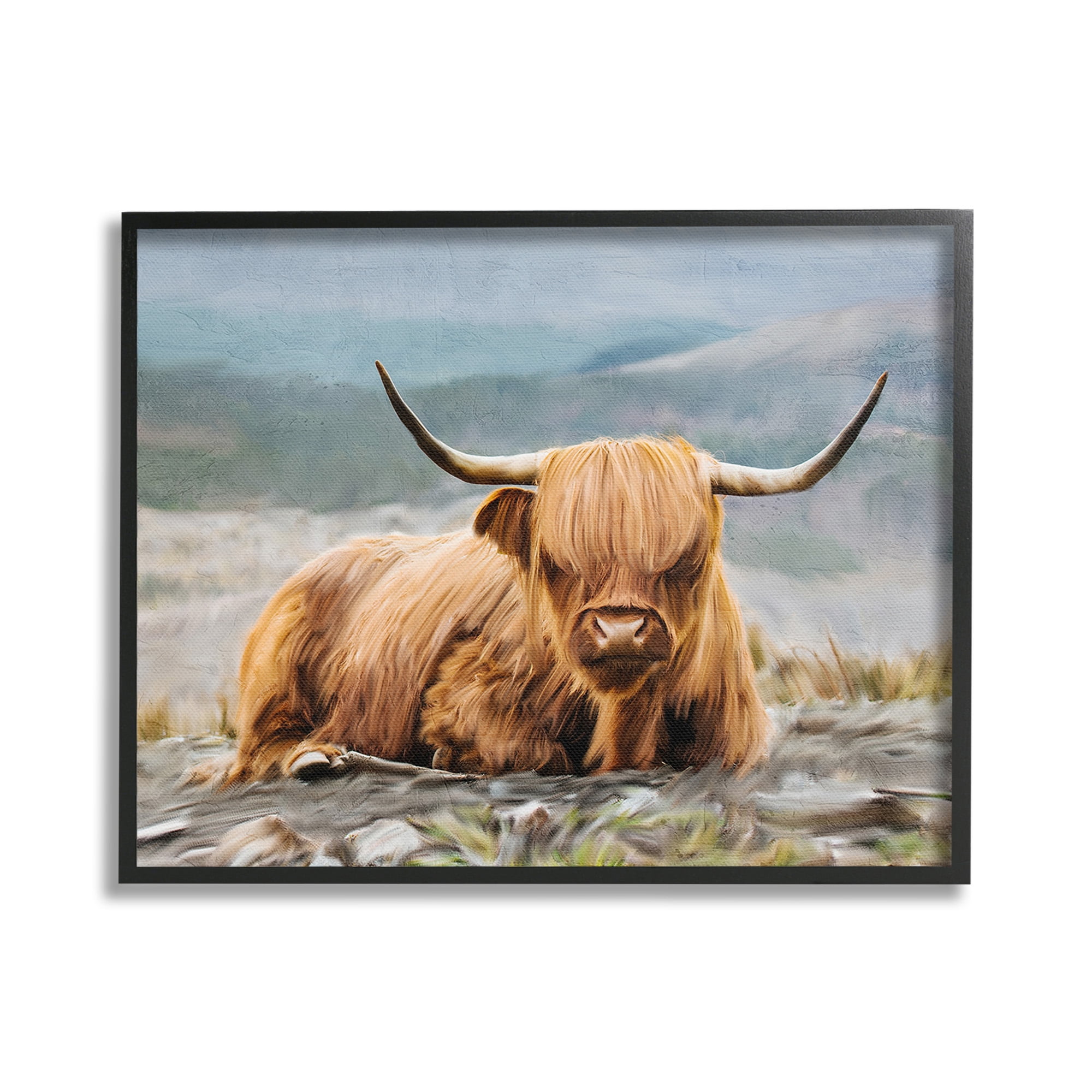 Stupell Industries Cattle Resting in Nature Animals & Insects Photography Black Framed Art Print Wall Art, 30 x 24