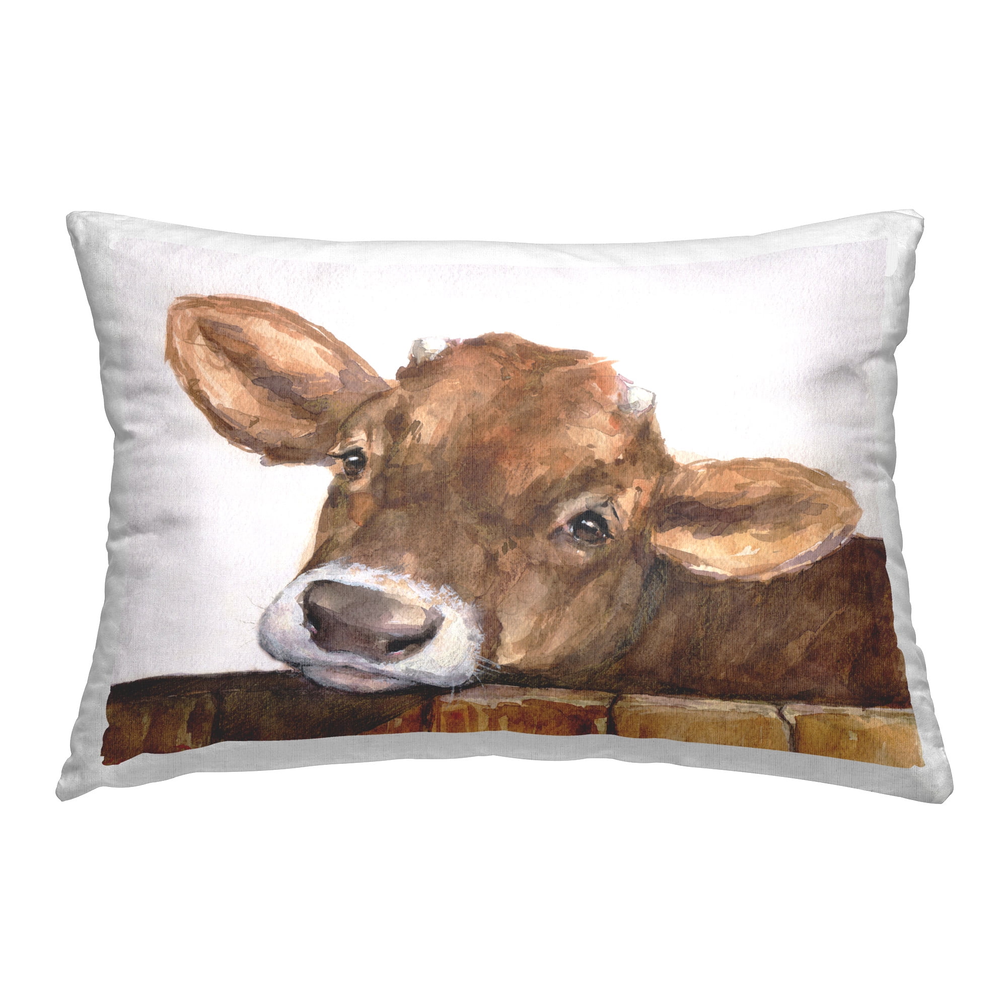Stupell Industries Cattle Resting on Fence Decorative Printed Throw Pillow Design by GeorgeDyachenkoArt